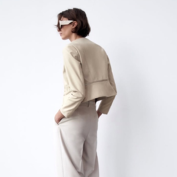 Zara faux leather zippered jacket - Picture 6 of 11